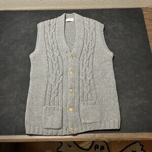 Vintage Mohair 50s Cardigan Sweater Vest Western Himalaya Shetland Ireland Aran